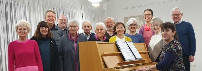 Der Kirchenchor der Erlöserkirche bei der Probe
