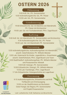 Ostern 2026 Gottesdienste Plakat
